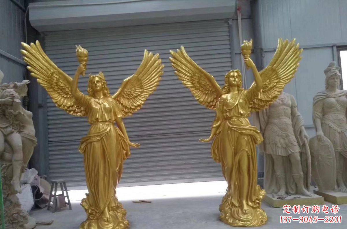 聊城玻璃钢天使西方人物雕塑之美