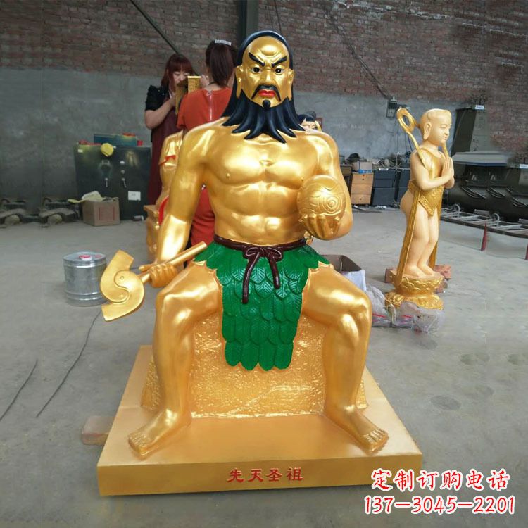 聊城炎帝雕塑玻璃钢彩绘的神话传说