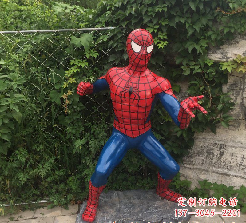 聊城玻璃钢蜘蛛侠一座精致的雕塑