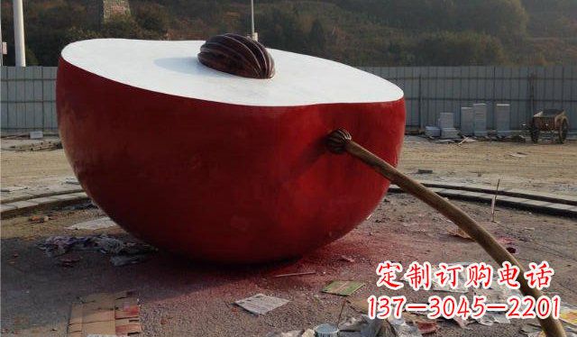 聊城精美不锈钢苹果雕塑