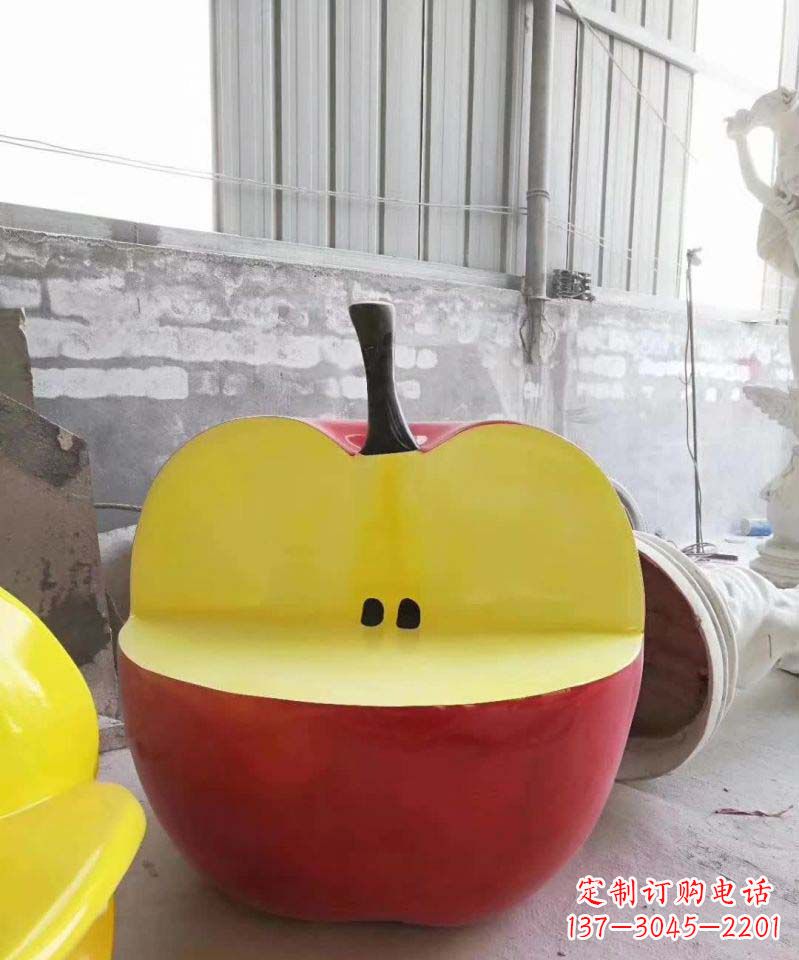 聊城不锈钢苹果雕塑精致而经久不衰