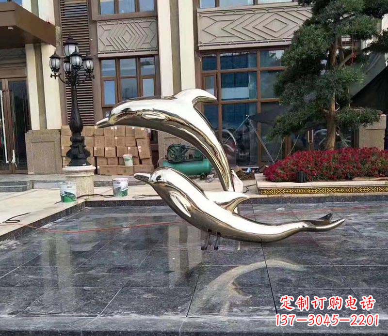 聊城不锈钢海豚雕塑——美丽的艺术礼物