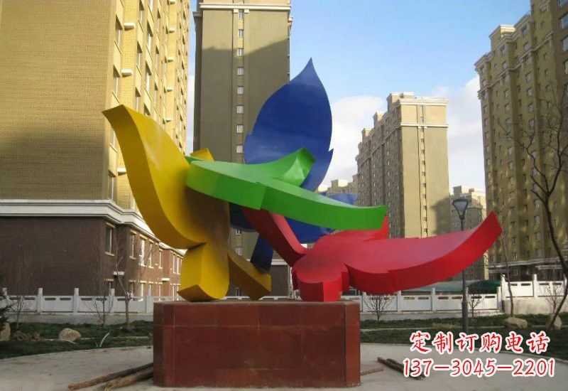 聊城不锈钢彩色树叶雕塑