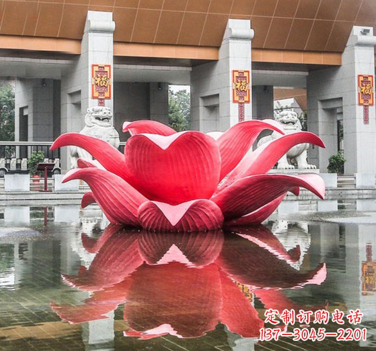 聊城不锈钢彩色莲花雕塑——艺术之美