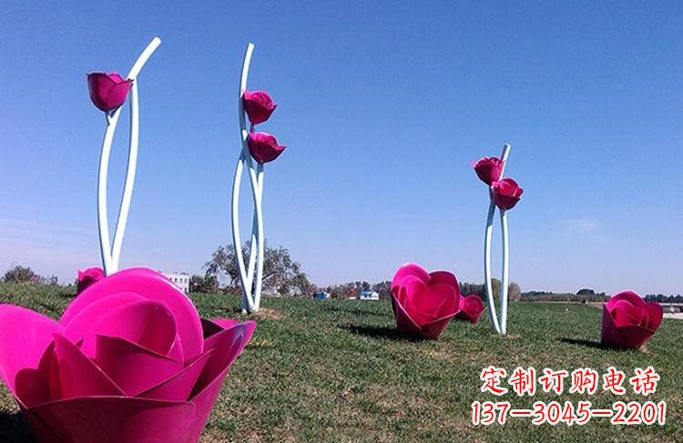 聊城不锈钢彩色玫瑰雕塑艺术精美的象征