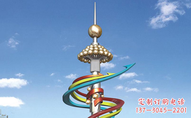 聊城不锈钢飘带彩色雕塑——缤纷空间的艺术美学