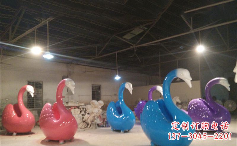 聊城不锈钢彩色天鹅——精美的动物雕塑