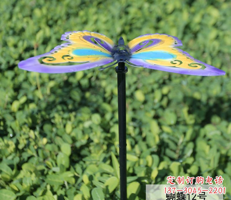 聊城不锈钢彩色蝴蝶雕塑点缀园林的艺术之美