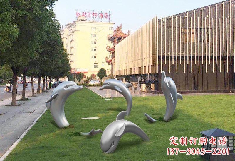 聊城不锈钢海豚雕塑艺术与环保的完美结合
