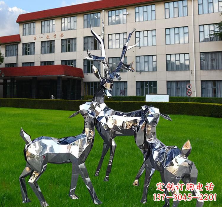 聊城不锈钢麋鹿雕塑美观耐用的艺术品