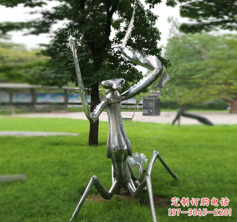 聊城不锈钢螳螂雕塑精致美观的艺术品