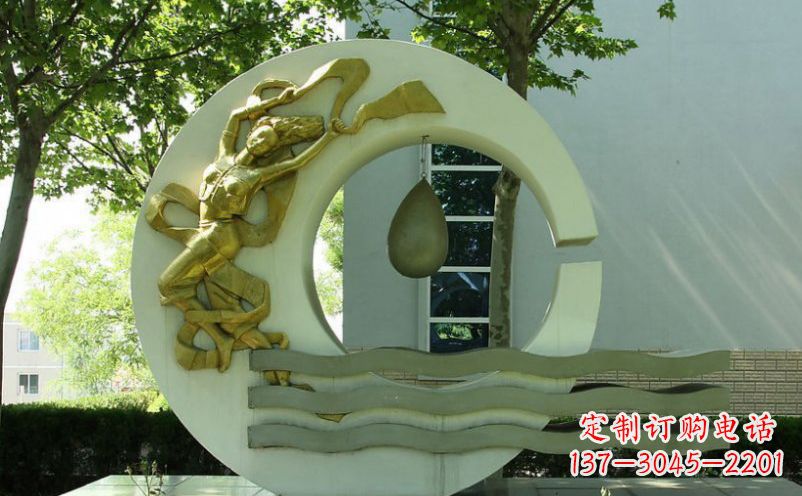聊城不锈钢嫦娥奔月景观雕塑