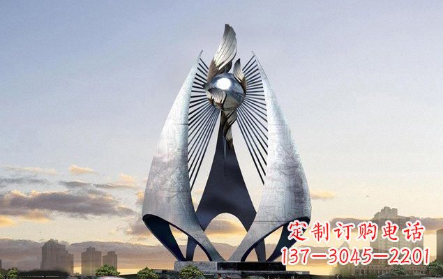 聊城不锈钢城市船帆雕塑传承海洋文化