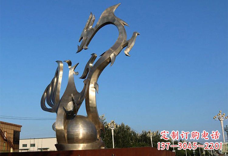 聊城不锈钢龙凤雕塑以艺术传承文化
