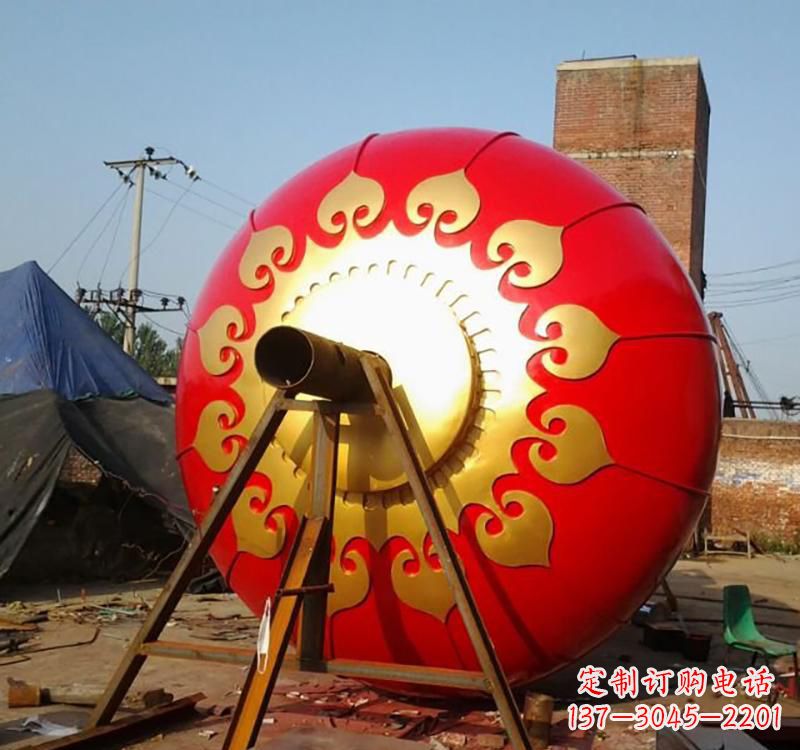聊城不锈钢城市红色灯笼雕塑灯笼象征着繁荣