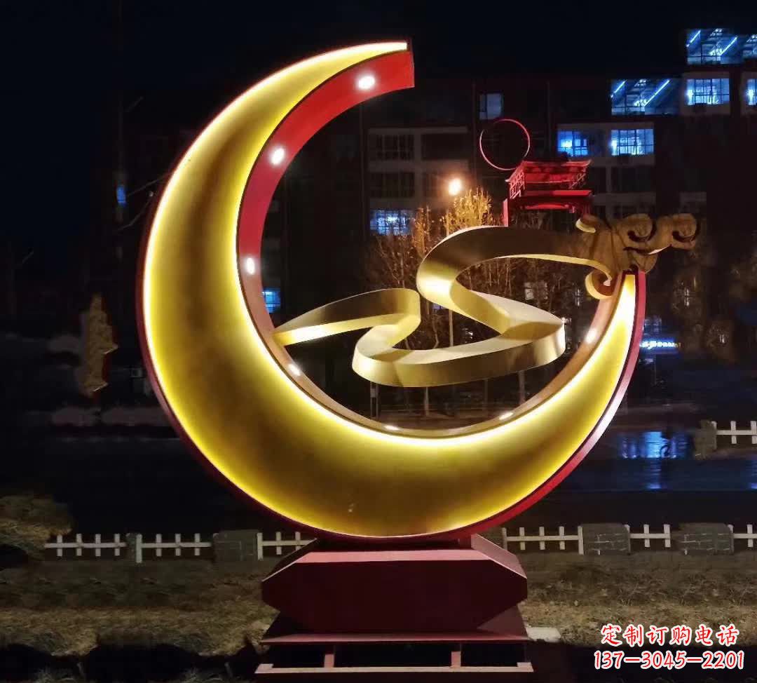 聊城绚丽的不锈钢月亮雕塑