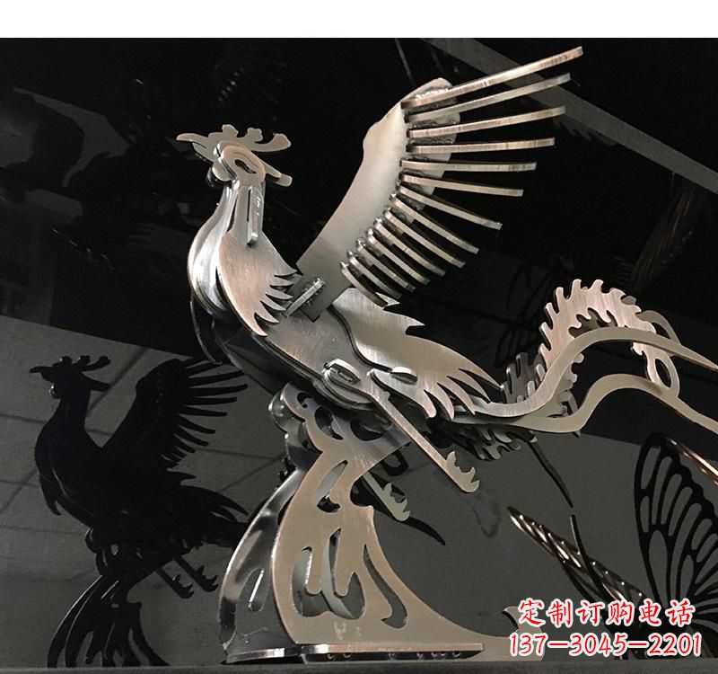 聊城不锈钢凤凰雕塑精美的艺术品