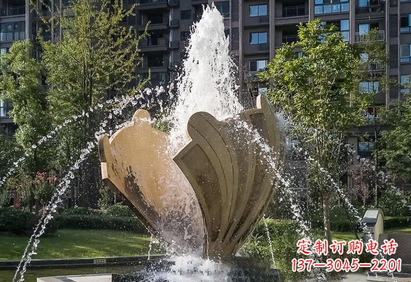 聊城不锈钢贝壳喷泉雕塑精美而又耐用