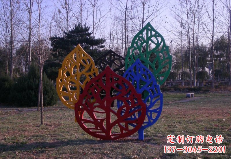 聊城精美不锈钢树叶雕塑
