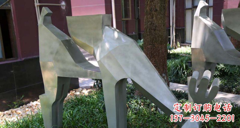 聊城精美的不锈钢梅花鹿雕塑