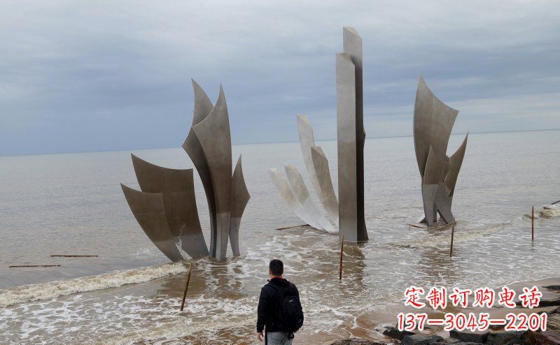聊城不锈钢船帆海边景观雕塑
