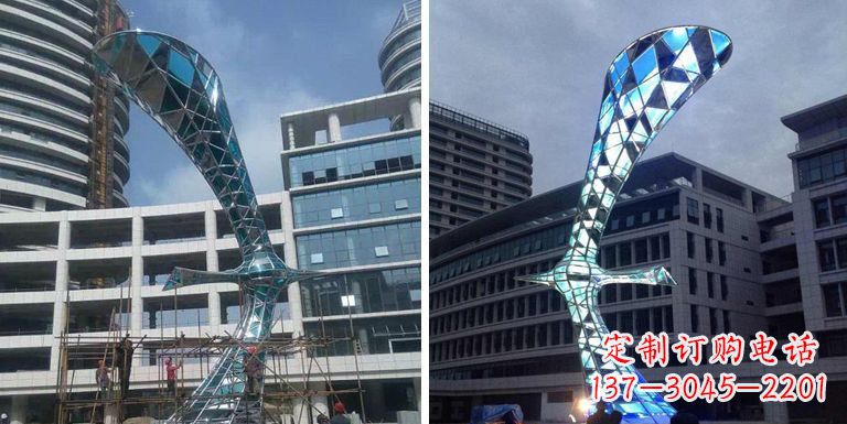 聊城大雁景观雕塑——精美不锈钢艺术品