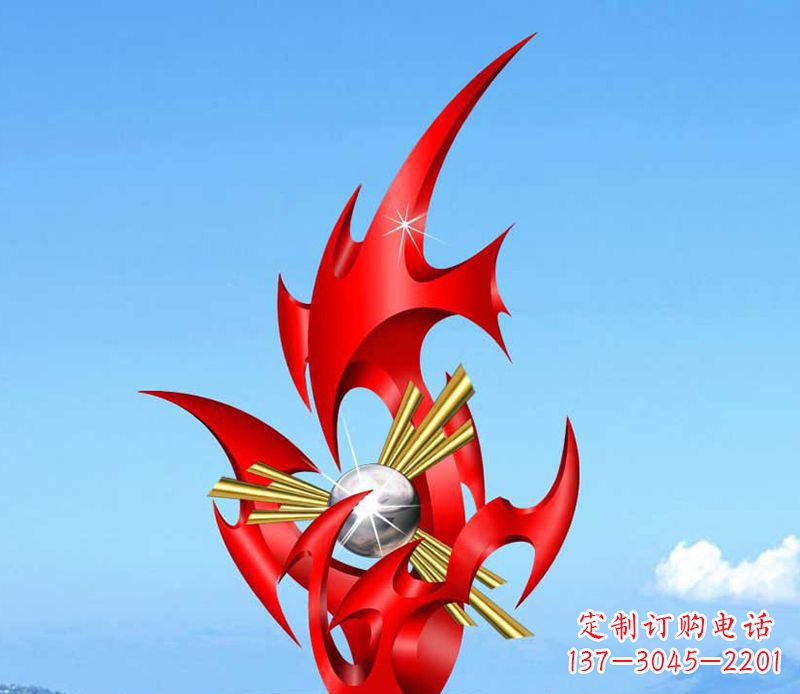 聊城不锈钢火苗雕塑