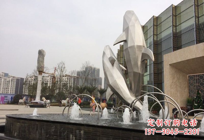 聊城海豚雕塑——从不锈钢抽象块面到精美的艺术品