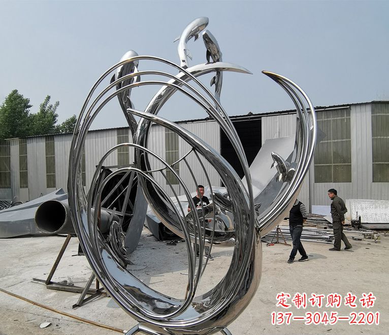 聊城精美不锈钢跃龙门雕塑