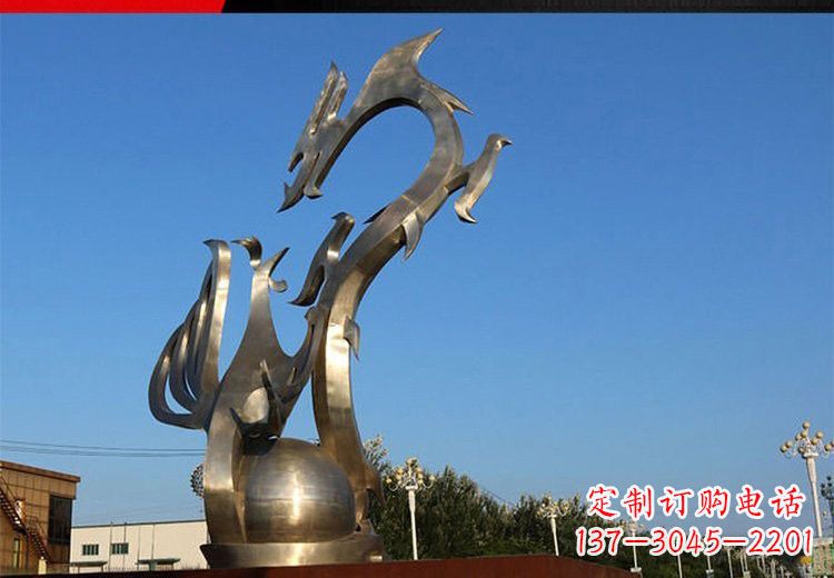 聊城不锈钢龙凤雕塑艺术精美的精品