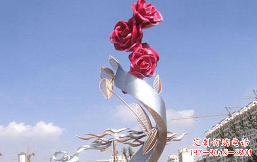 聊城精美不锈钢玫瑰雕塑