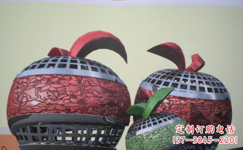 聊城不锈钢苹果雕塑