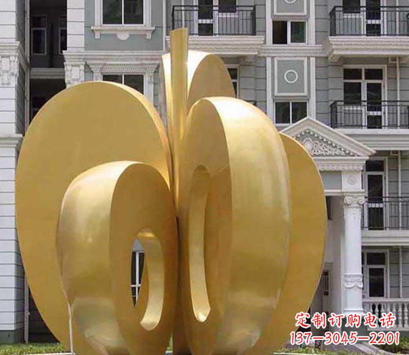 聊城不锈钢苹果雕塑极具视觉震撼力