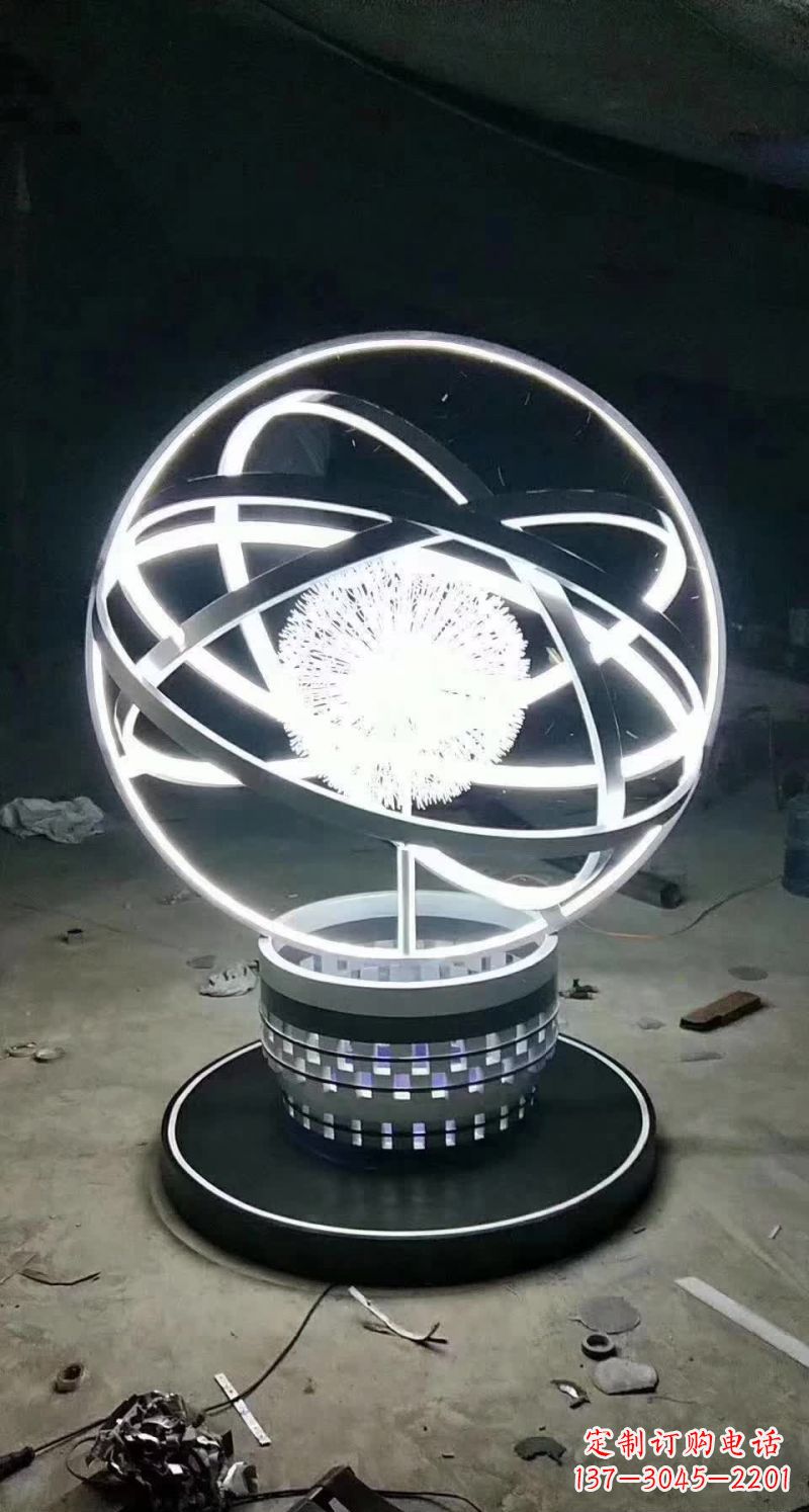 聊城不锈钢蒲公英圆环雕塑艺术之美