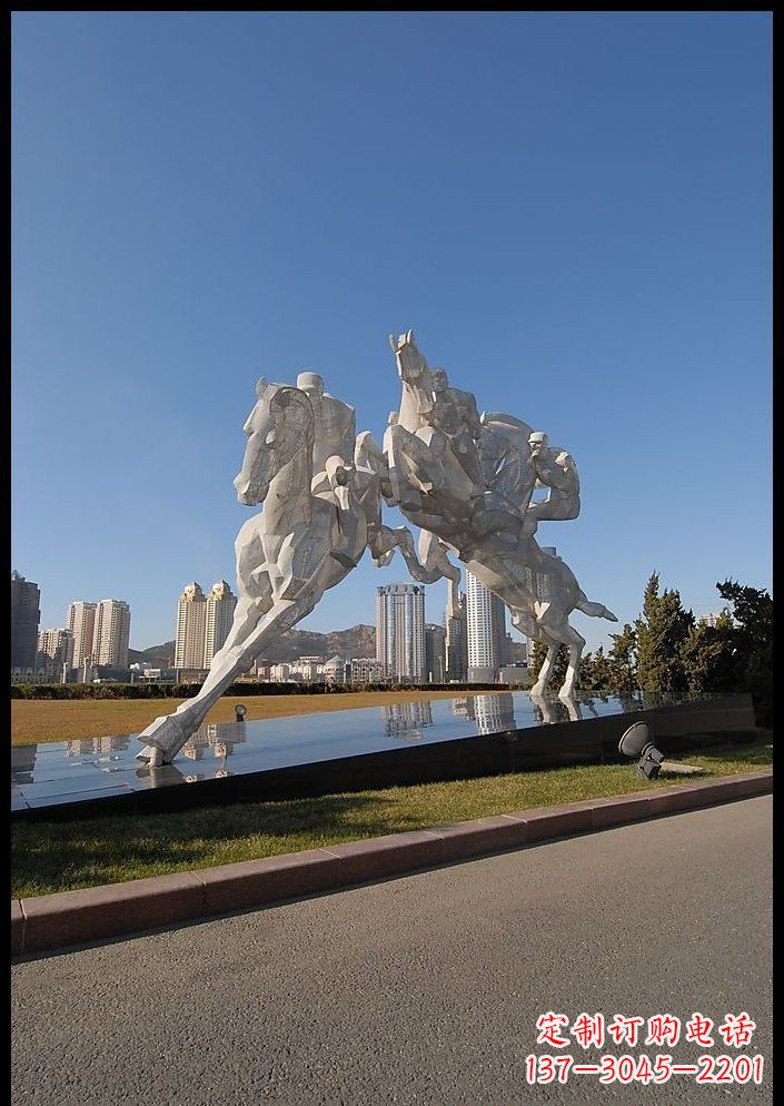 聊城不锈钢骑马雕塑精美的艺术品