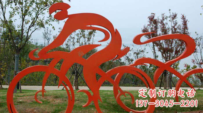 聊城不锈钢自行车雕塑捕捉运动精神