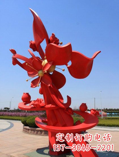 聊城不锈钢石榴花雕塑艺术与美学的完美结合
