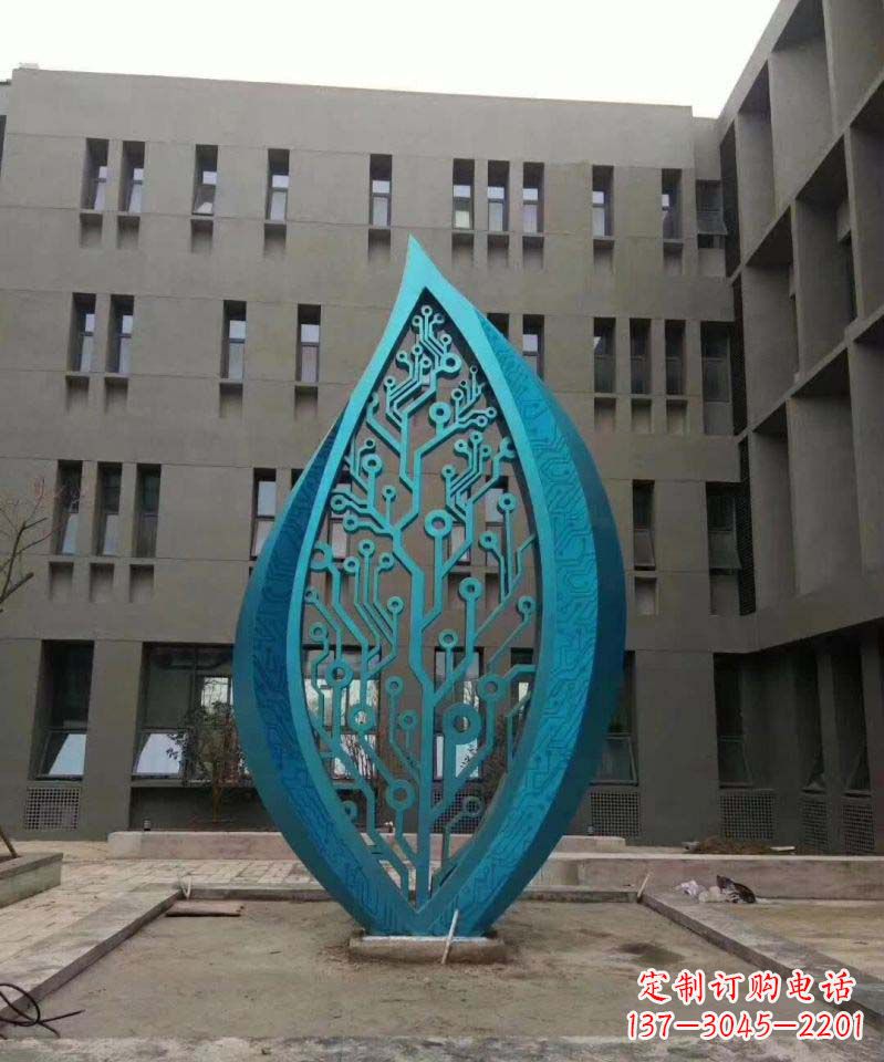 聊城不锈钢树叶雕塑精美的艺术品