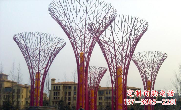 聊城不锈钢树枝雕塑——点缀城市景观