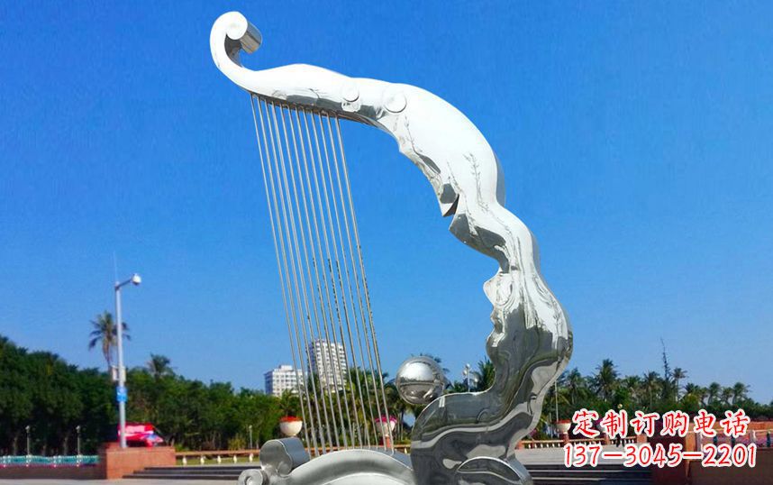 聊城不锈钢竖琴广场雕塑