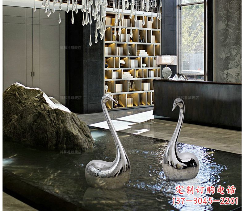 聊城精致的不锈钢天鹅雕塑