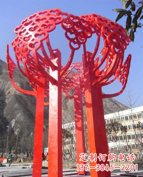 聊城不锈钢树叶雕塑