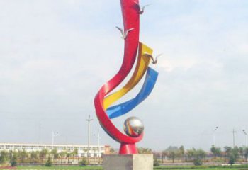 聊城不锈钢彩色海鸥海浪雕塑——美丽传承