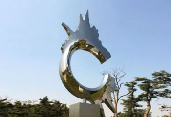 聊城不锈钢抽象龙头雕塑