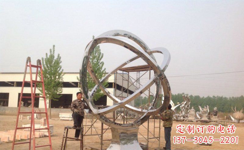 聊城不锈钢抽象圆环雕塑。