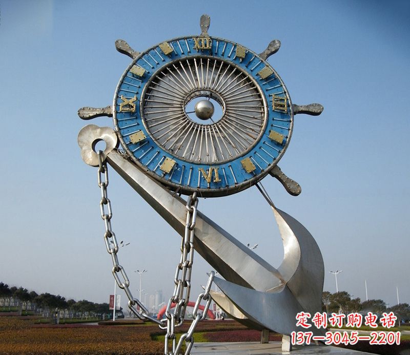 聊城不锈钢船舵雕塑展现精湛工艺
