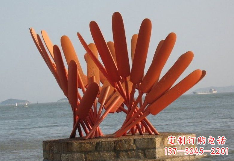 聊城不锈钢船桨雕塑经典的海洋景观