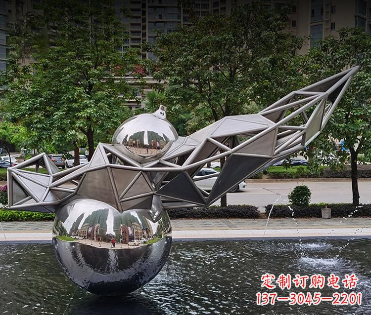 聊城不锈钢葫芦雕塑美丽耐用的艺术杰作