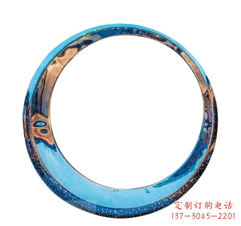 聊城不锈钢创意景观圆环雕塑——美化城市的创意艺术