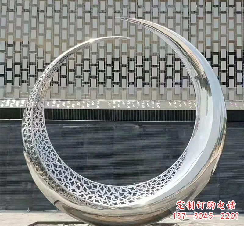 聊城精美不锈钢圆环雕塑
